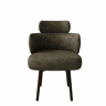 Cadeira de jantar giratória a 360° 56,5 × 54 × 89 cm u2013 estofada em chenille, com braços e encosto curvo u2013 Verde-oliva