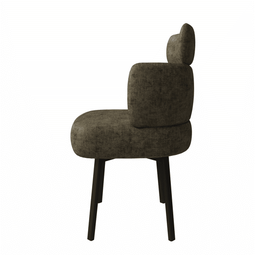 Cadeira de jantar giratória a 360° 56,5 × 54 × 89 cm u2013 estofada em chenille, com braços e encosto curvo u2013 Verde-oliva Cadeira de jantar giratória a 360° 56,5 × 54 × 89 cm u2013 estofada em chenille, com braços e encosto curvo u2013 Verde-oliva