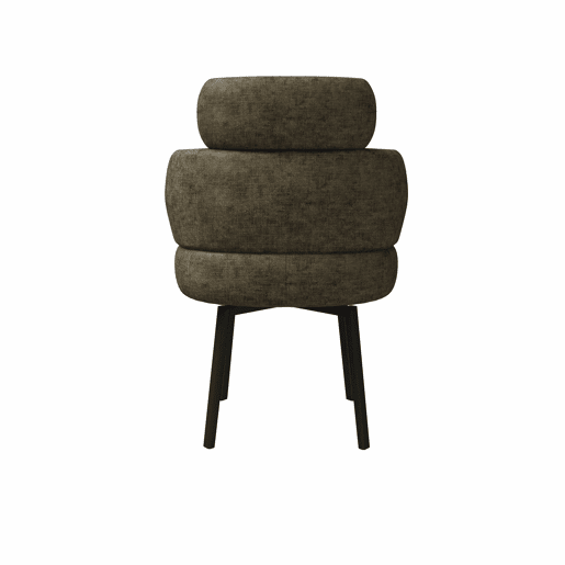 Cadeira de jantar giratória a 360° 56,5 × 54 × 89 cm u2013 estofada em chenille, com braços e encosto curvo u2013 Verde-oliva Cadeira de jantar giratória a 360° 56,5 × 54 × 89 cm u2013 estofada em chenille, com braços e encosto curvo u2013 Verde-oliva