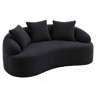 Sofá modular curvo de 2 lugares u2013 compacto, com 3 almofadas decorativas, sem montagem u2013 Preto