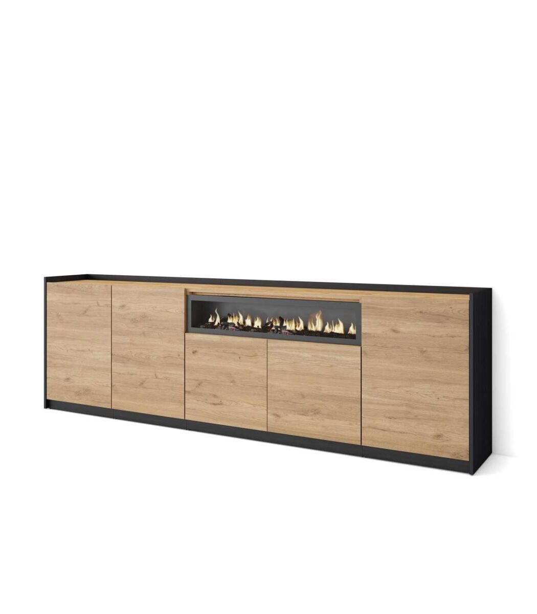 Aparador atajate-01 con chimenea led para salón