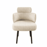 Cadeira de jantar giratória a 360° u2013 estofada em chenille, com braços e encosto curvo u2013 Branco creme