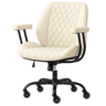Cadeira de escritório u2013 encosto ergonómico, giratória e com rodas u2013 Creme