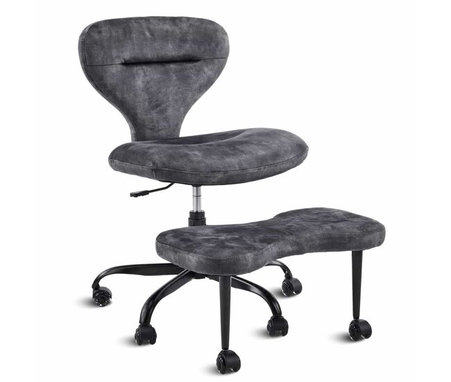 Silla de meditación – ruedas silenciosas, respaldo ancho y bolsillos de almacenamiento – gris