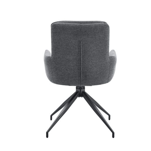 Conjunto de mesa e cadeiras jantar 3 peças - Mesa redonda de vidro temperado e 2 cadeiras giratórias 360° em tecido - Preto e cinza Conjunto de mesa e cadeiras jantar 3 peças - Mesa redonda de vidro temperado e 2 cadeiras giratórias 360° em tecido - Preto e cinza