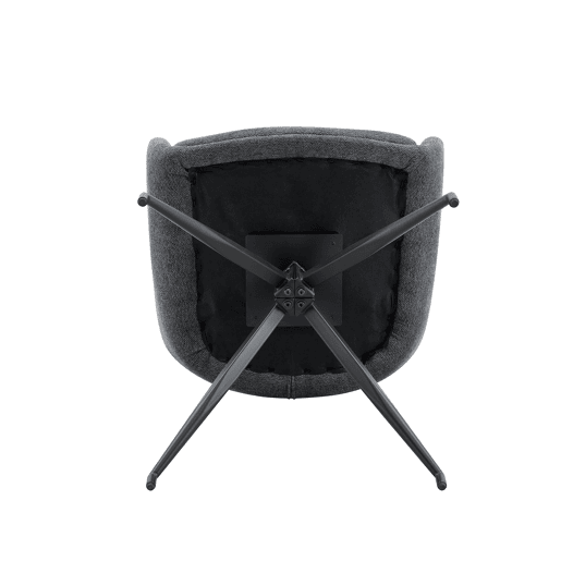 Conjunto de mesa e cadeiras jantar 3 peças - Mesa redonda de vidro temperado e 2 cadeiras giratórias 360° em tecido - Preto e cinza Conjunto de mesa e cadeiras jantar 3 peças - Mesa redonda de vidro temperado e 2 cadeiras giratórias 360° em tecido - Preto e cinza