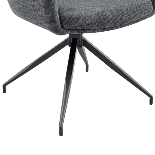 Conjunto de mesa e cadeiras jantar 3 peças - Mesa redonda de vidro temperado e 2 cadeiras giratórias 360° em tecido - Preto e cinza Conjunto de mesa e cadeiras jantar 3 peças - Mesa redonda de vidro temperado e 2 cadeiras giratórias 360° em tecido - Preto e cinza