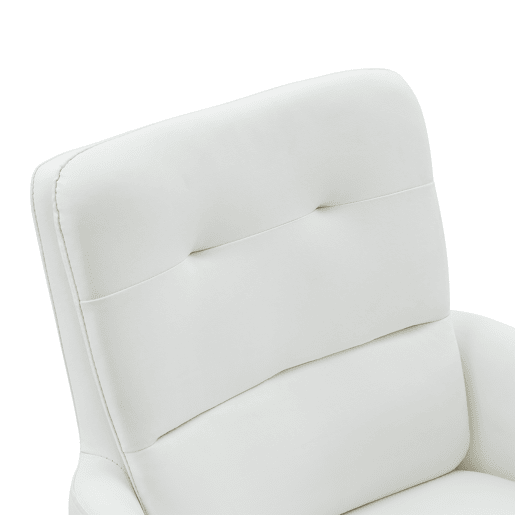 Conjunto mesa e cadeiras jantar 5 peças - Mesa redonda de vidro temperado Ø85 cm com estrutura metálica e 4 cadeiras PU branco dourado giratórias 360° - Design luxo leve moderno Conjunto mesa e cadeiras jantar 5 peças - Mesa redonda de vidro temperado Ø85 cm com estrutura metálica e 4 cadeiras PU branco dourado giratórias 360° - Design luxo leve moderno