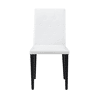 Conjunto mesa e cadeiras jantar 5 peças - Mesa redonda de vidro Ø85 cm com 4 cadeiras PU com encosto decorado com botões, design minimalista moderno - Luxo leve
