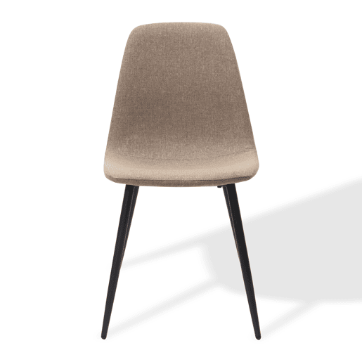 Conjunto de 2 cadeiras de jantar - design minimalista em tecido e metal - Castanho Conjunto de 2 cadeiras de jantar - design minimalista em tecido e metal - Castanho