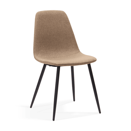 Conjunto de 2 cadeiras de jantar - design minimalista em tecido e metal - Castanho Conjunto de 2 cadeiras de jantar - design minimalista em tecido e metal - Castanho
