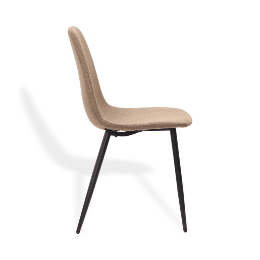 Conjunto de 2 cadeiras de jantar - design minimalista em tecido e metal - Castanho Conjunto de 2 cadeiras de jantar - design minimalista em tecido e metal - Castanho