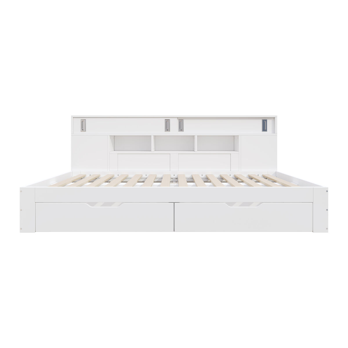 Cama infantil tipo daybed 90x200 - individual multifuncional con cajones, estantería y almacenamiento - blanco