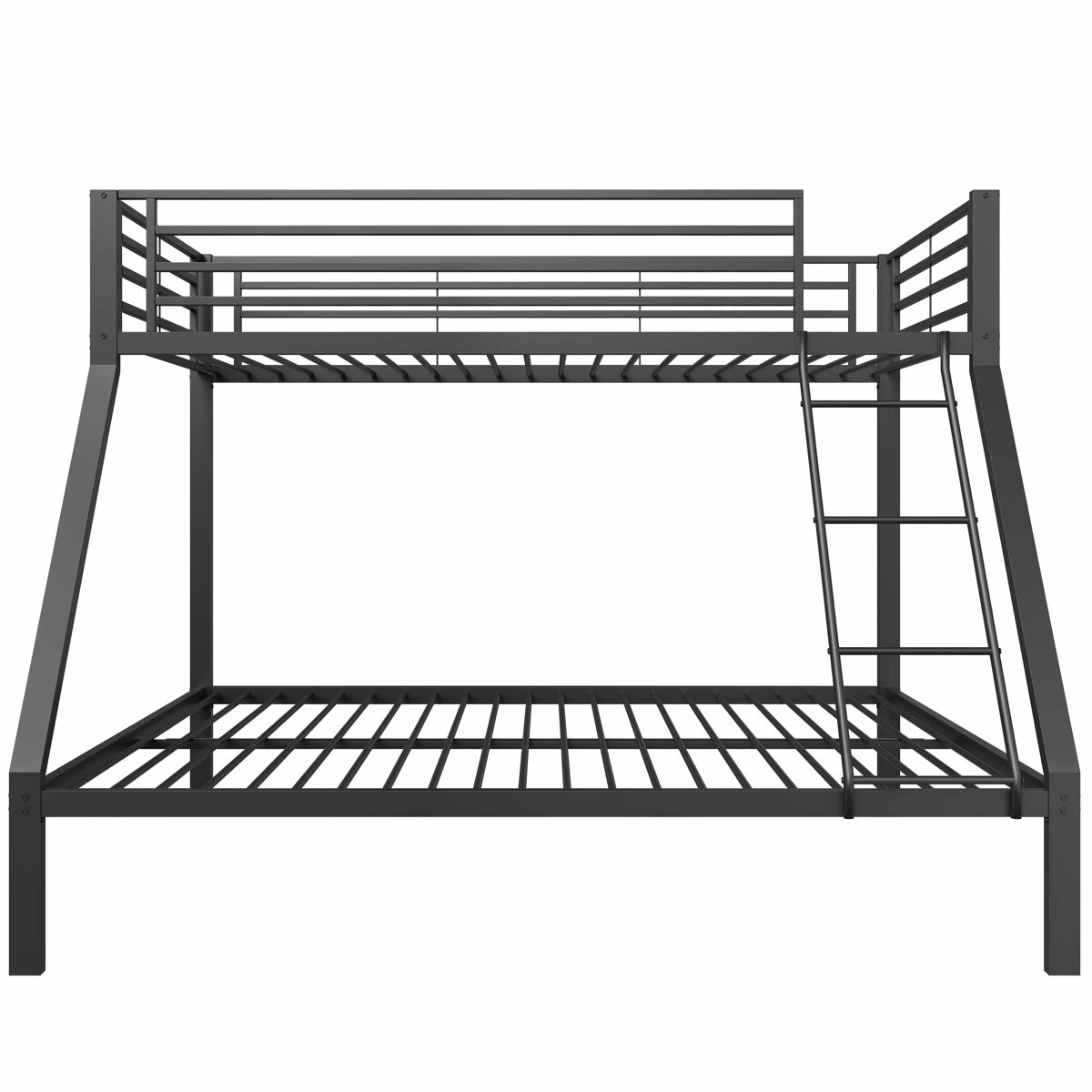 litera familiar 90140200 cm  estructura metalica con barandilla escalera de seguridad y somier estable y silenciosa  negro