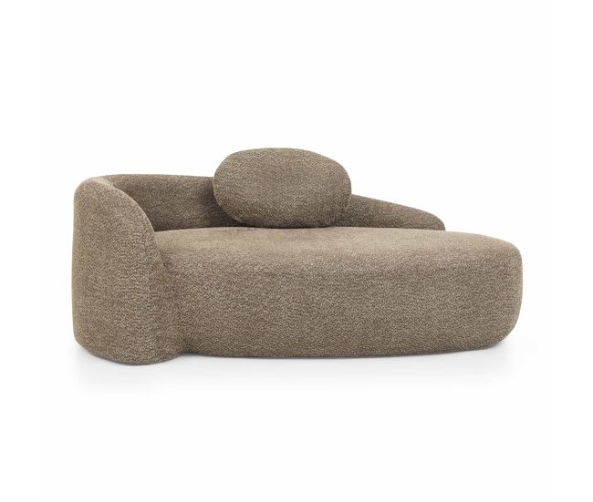 Sofá individual de teddy fleece - diseño minimalista redondeado, acolchado suave con cojín, ideal para salón, dormitorio y estudio - marrón