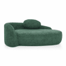 Sofá minimalista em tecido Teddy Fleece - Design arredondado, estofo macio com almofadas, ideal para a sala de estar, quarto e escritório - Verde