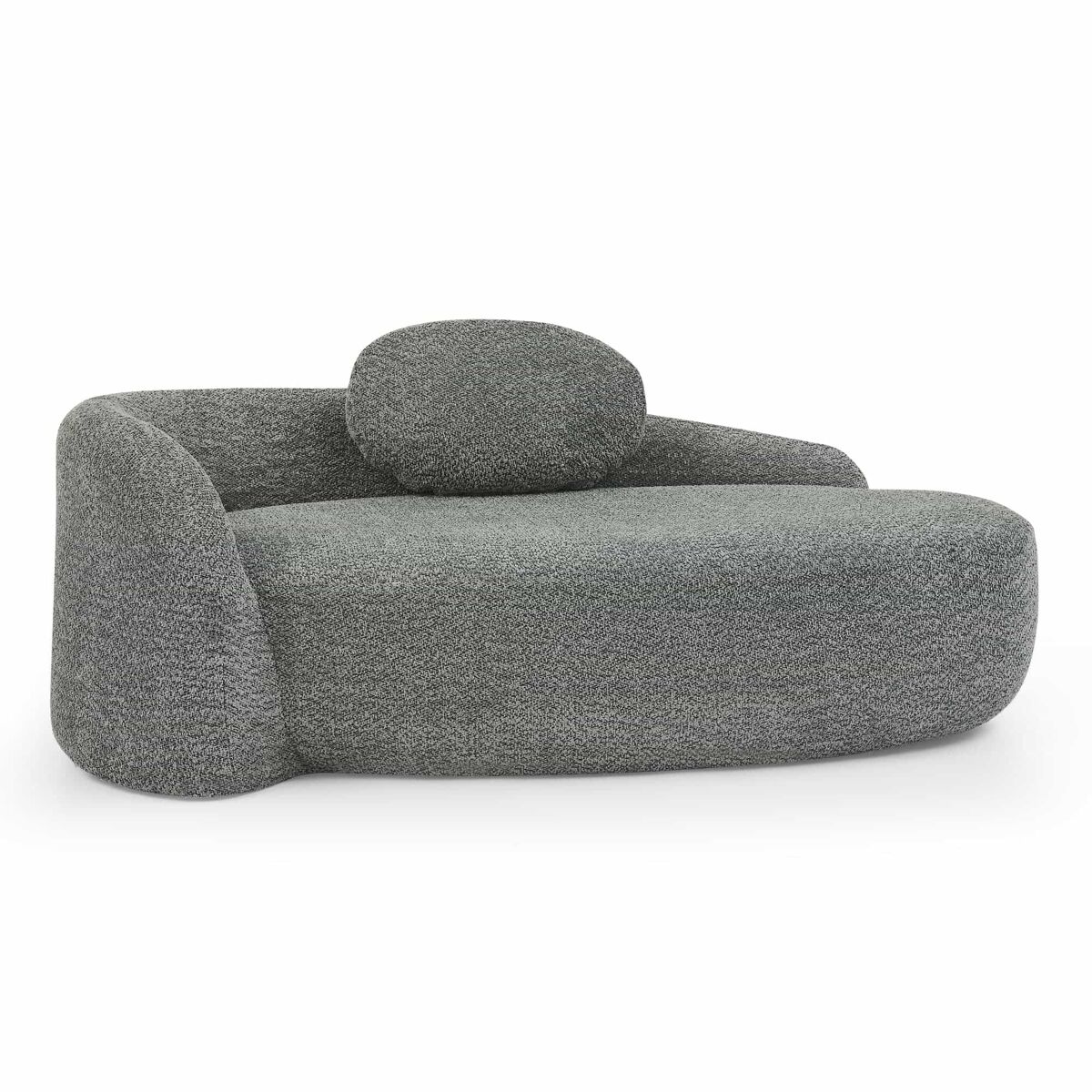 Sofá de 1 plaza de felpa teddy - diseño minimalista de líneas redondeadas, acolchado suave con cojines, uso versátil para salón, dormitorio y estudio