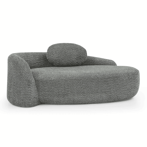 Sofá de 1 lugar em pelúcia teddy - design minimalista com linhas arredondadas, estofamento macio com almofadas, uso versátil para sala de estar, quarto e escritório - cinzento escuro