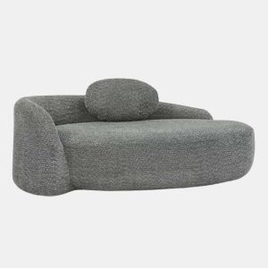 Sofá de 1 lugar em pelúcia teddy - design minimalista com linhas arredondadas, estofamento macio com almofadas, uso versátil para sala de estar, quarto e escritório - cinzento escuro