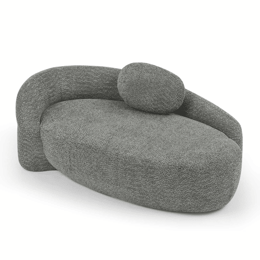 Sofá de 1 lugar em pelúcia teddy - design minimalista com linhas arredondadas, estofamento macio com almofadas, uso versátil para sala de estar, quarto e escritório - cinzento escuro