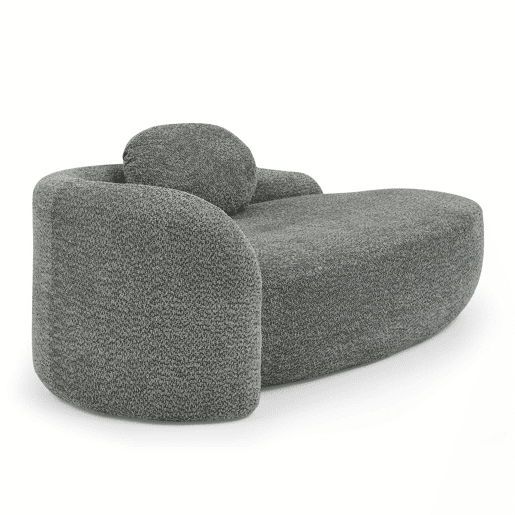 Sofá de 1 lugar em pelúcia teddy - design minimalista com linhas arredondadas, estofamento macio com almofadas, uso versátil para sala de estar, quarto e escritório - cinzento escuro