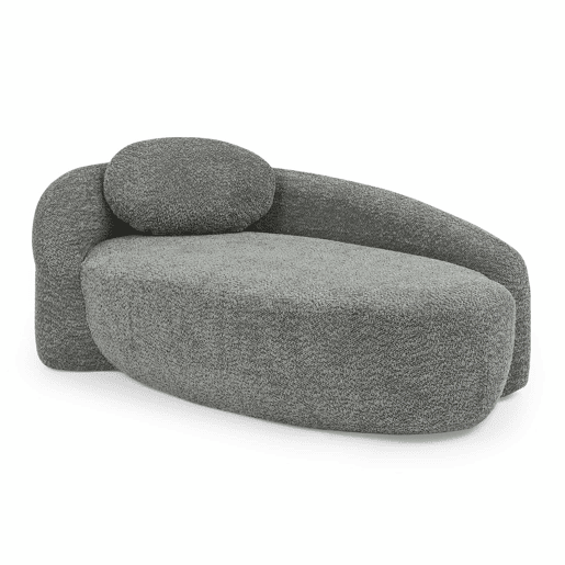 Sofá de 1 lugar em pelúcia teddy - design minimalista com linhas arredondadas, estofamento macio com almofadas, uso versátil para sala de estar, quarto e escritório - cinzento escuro