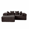 Sofá modular em L 266×110×60 cm - 3 lugares, estilo «nuvem», almofadas macias e tecido de chenille - Preto
