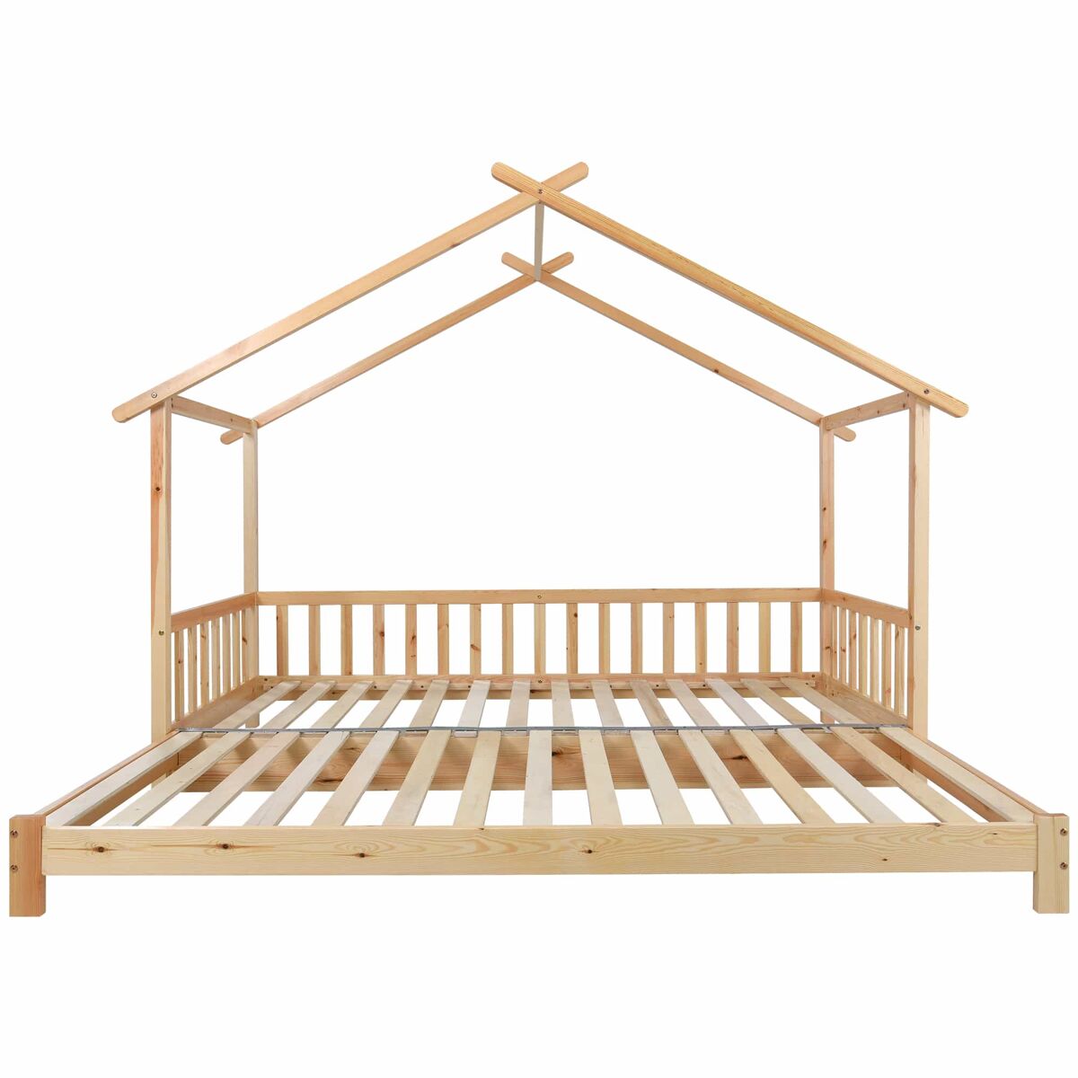 Cama nido - cama cabina para niños 90(180)x200cm en madera maciza - natural