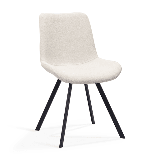 Cadeiras giratórias de jantar - Conjunto de 2, estofadas em tecido com pés metálicos - Branco Cadeiras giratórias de jantar - Conjunto de 2, estofadas em tecido com pés metálicos - Branco