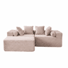 Sofá modular em L de 3 lugares u2013 chaise longue, almofadas macias, estofado em chenille, sem montagem u2013 Bege