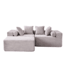 Sofá modular em L de 3 lugares u2013 efeito nuvem, almofadas macias, chenille, sem montagem u2013 Cinzento