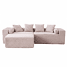 Sofá modular em L de 3 lugares u2013 estilo «nuvem», almofadas macias e estofo em chenille u2013 Bege