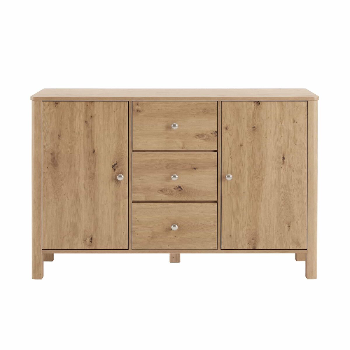 Aparador 120 × 40 × 80 cm - 3 cajones y 2 puertas - roble