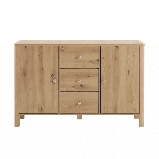 Aparador 120 × 40 × 80 cm - 3 gavetas e 2 portas - Carvalho Aparador 120 × 40 × 80 cm - 3 gavetas e 2 portas - Carvalho