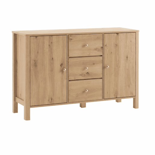 Aparador 120 × 40 × 80 cm - 3 gavetas e 2 portas - Carvalho Aparador 120 × 40 × 80 cm - 3 gavetas e 2 portas - Carvalho