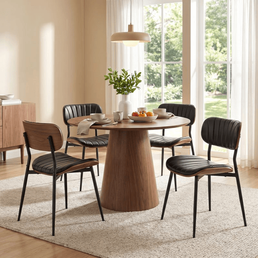 HOMCOM Conjunto de 2 Cadeiras de Sala de Jantar, Cadeiras de Cozinha Modernas em Pele Sintética, Encosto Curvo, Assento Acolchoado, Madeira Curvada e Pernas Metálicas, Preto e Castanho HOMCOM Conjunto de 2 Cadeiras de Sala de Jantar, Cadeiras de Cozinha Modernas em Pele Sintética, Encosto Curvo, Assento Acolchoado, Madeira Curvada e Pernas Metálicas, Preto e Castanho