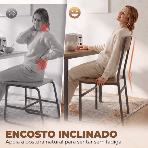 HOMCOM Conjunto de Mesa de Jantar Extensível e 6 Cadeiras Empilháveis, 120-160 cm, para 4-6 Pessoas, Estrutura Metálica, Castanho Efeito Madeira HOMCOM Conjunto de Mesa de Jantar Extensível e 6 Cadeiras Empilháveis, 120-160 cm, para 4-6 Pessoas, Estrutura Metálica, Castanho Efeito Madeira