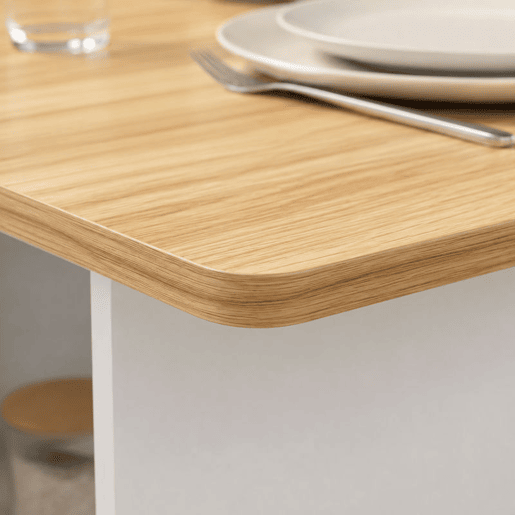 HOMCOM Conjunto de Mesa de Jantar Dobrável com 4 Bancos, 2 Abas RebatÃveis, 6 Rodas e 2 Prateleiras, Branco e Efeito Carvalho HOMCOM Conjunto de Mesa de Jantar Dobrável com 4 Bancos, 2 Abas RebatÃveis, 6 Rodas e 2 Prateleiras, Branco e Efeito Carvalho
