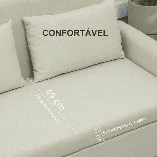 HOMCOM Sofá de 2 Lugares Estofado em Linho Sintético com Espaço de Armazenamento, Sofá Moderno com 2 Almofadas, Bolsos e Pés de Madeira, Suporta até 240 kg para Quarto ou Sala 135x71x84 cm Bege HOMCOM Sofá de 2 Lugares Estofado em Linho Sintético com Espaço de Armazenamento, Sofá Moderno com 2 Almofadas, Bolsos e Pés de Madeira, Suporta até 240 kg para Quarto ou Sala 135x71x84 cm Bege