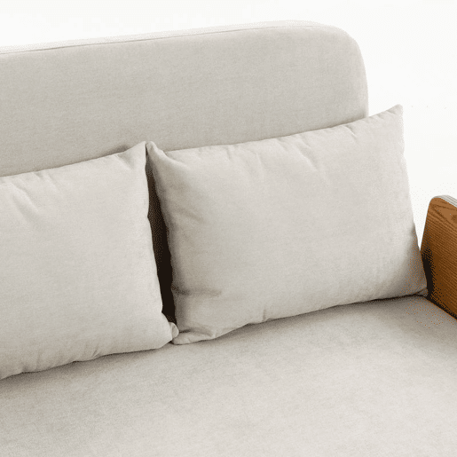 HOMCOM Sofá-Cama 2 Lugares 3 em 1, Conversível, Revestimento em Chenille, Encosto Ajustável, Mesa Lateral em Madeira, 2 Almofadas, Creme, 131x78x82 cm HOMCOM Sofá-Cama 2 Lugares 3 em 1, Conversível, Revestimento em Chenille, Encosto Ajustável, Mesa Lateral em Madeira, 2 Almofadas, Creme, 131x78x82 cm