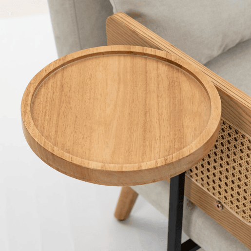 HOMCOM Sofá-Cama 2 Lugares 3 em 1, Conversível, Revestimento em Chenille, Encosto Ajustável, Mesa Lateral em Madeira, 2 Almofadas, Creme, 131x78x82 cm HOMCOM Sofá-Cama 2 Lugares 3 em 1, Conversível, Revestimento em Chenille, Encosto Ajustável, Mesa Lateral em Madeira, 2 Almofadas, Creme, 131x78x82 cm
