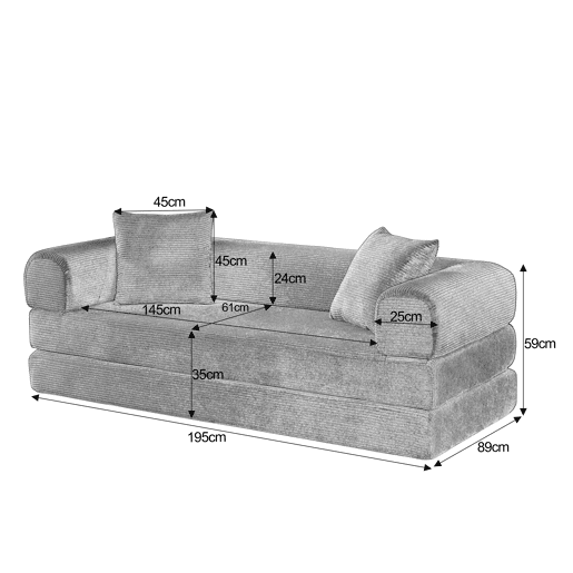 Sofá 3 Plazas - Sofá Tatami Convertible en Cama, Ideal para Sala de Estar y Dormitorio - Color Taupe Sofá 3 Plazas - Sofá Tatami Convertible en Cama, Ideal para Sala de Estar y Dormitorio - Color Taupe