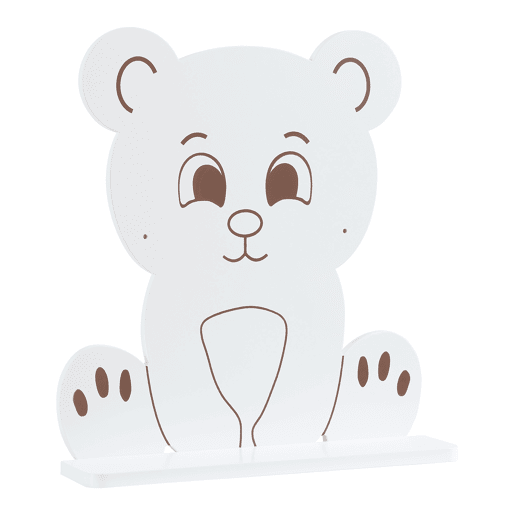 Estante de parede infantil Korsør em forma de urso 50x46x10 cm - Branco en.casa Estante de parede infantil Korsør em forma de urso 50x46x10 cm - Branco en.casa