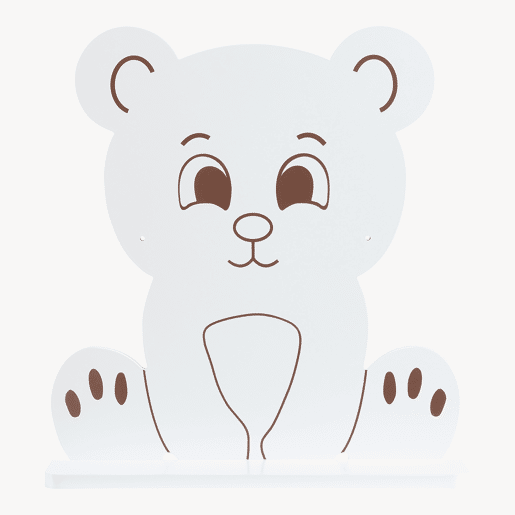 Estante de parede infantil Korsør em forma de urso 50x46x10 cm - Branco en.casa Estante de parede infantil Korsør em forma de urso 50x46x10 cm - Branco en.casa