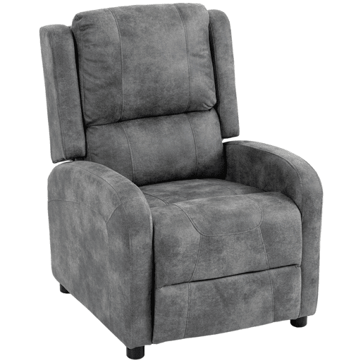 HOMCOM Poltrona Relax Reclinável Manual em Pele Sintética com Apoio de Pés, Molas Ensacadas e Assento Acolchoado, Cinzento HOMCOM Poltrona Relax Reclinável Manual em Pele Sintética com Apoio de Pés, Molas Ensacadas e Assento Acolchoado, Cinzento
