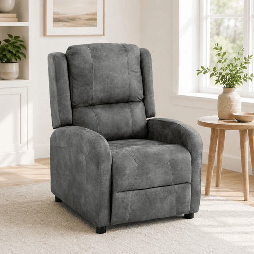 HOMCOM Poltrona Relax Reclinável Manual em Pele Sintética com Apoio de Pés, Molas Ensacadas e Assento Acolchoado, Cinzento HOMCOM Poltrona Relax Reclinável Manual em Pele Sintética com Apoio de Pés, Molas Ensacadas e Assento Acolchoado, Cinzento