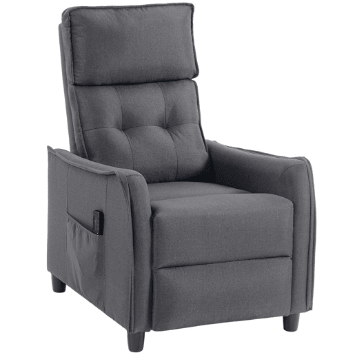 HOMCOM Poltrona de Massagem Reclinável 160° com Comando, Apoio para Pés, 2 Zonas de Massagem, Assento com Molas, Bolsos Laterais, Estofada em Linho Respirável, 58,5x93x104 cm, Cinzento HOMCOM Poltrona de Massagem Reclinável 160° com Comando, Apoio para Pés, 2 Zonas de Massagem, Assento com Molas, Bolsos Laterais, Estofada em Linho Respirável, 58,5x93x104 cm, Cinzento
