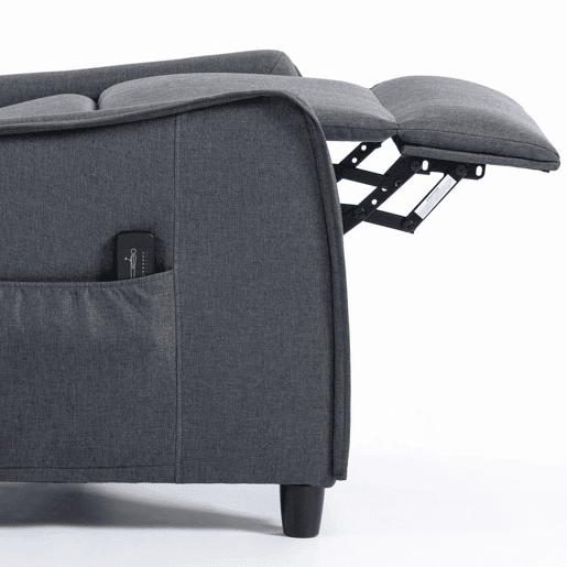 HOMCOM Poltrona de Massagem Reclinável 160° com Comando, Apoio para Pés, 2 Zonas de Massagem, Assento com Molas, Bolsos Laterais, Estofada em Linho Respirável, 58,5x93x104 cm, Cinzento HOMCOM Poltrona de Massagem Reclinável 160° com Comando, Apoio para Pés, 2 Zonas de Massagem, Assento com Molas, Bolsos Laterais, Estofada em Linho Respirável, 58,5x93x104 cm, Cinzento