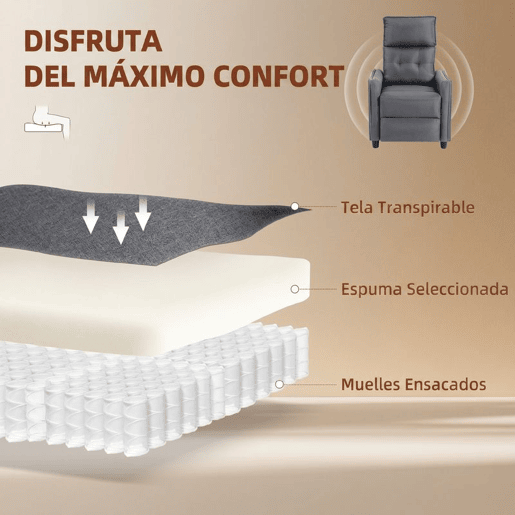 HOMCOM Poltrona de Massagem Reclinável 160° com Comando, Apoio para Pés, 2 Zonas de Massagem, Assento com Molas, Bolsos Laterais, Estofada em Linho Respirável, 58,5x93x104 cm, Cinzento HOMCOM Poltrona de Massagem Reclinável 160° com Comando, Apoio para Pés, 2 Zonas de Massagem, Assento com Molas, Bolsos Laterais, Estofada em Linho Respirável, 58,5x93x104 cm, Cinzento