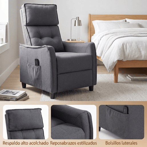 HOMCOM Poltrona de Massagem Reclinável 160° com Comando, Apoio para Pés, 2 Zonas de Massagem, Assento com Molas, Bolsos Laterais, Estofada em Linho Respirável, 58,5x93x104 cm, Cinzento HOMCOM Poltrona de Massagem Reclinável 160° com Comando, Apoio para Pés, 2 Zonas de Massagem, Assento com Molas, Bolsos Laterais, Estofada em Linho Respirável, 58,5x93x104 cm, Cinzento